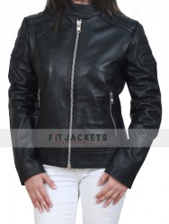 Cafe Racer Black Real Leather Jacket For Womens