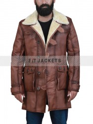 Distressed Leather Ban coat